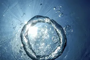 Underwater Bubble Ring Prints: Underwater Bubble Ring Ascends towards the Sun