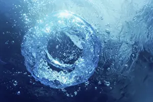 Prints of Underwater Bubble Ring Ascends towards the Sun Abstract Art Prints: Underwater Bubble Ring Ascends towards the Sun Print