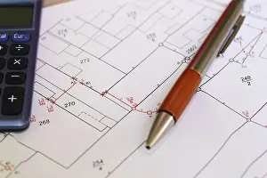 Urban Development Plan Prints: Urban development plan on a desk