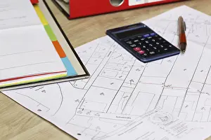 Urban Development Plan Prints: Urban development plan on a desk