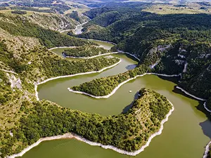 Southeast Europe Landscapes Prints: Uvac river meandering through the mountains