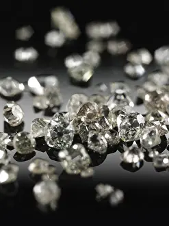 Diamond Production Prints: Many valuable diamonds, some rough