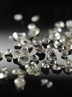 Diamond Production Prints: Many valuable diamonds, some rough