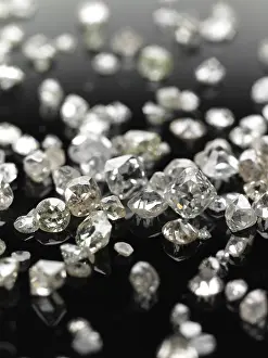 Diamond Production Prints: Many valuable diamonds, some rough
