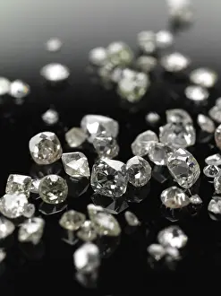 Valuable Diamonds For Sale Prints: Many valuable diamonds, some rough