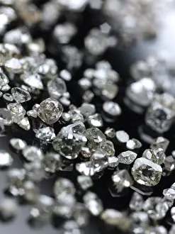 Diamond Production Prints: Many valuable diamonds, some rough