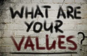 Close Up Image Prints: What Are Your Values Concept