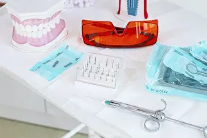 Dental Instruments Prints: Various instruments, dental models