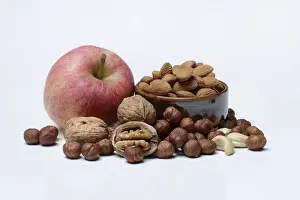 Nutritious Meal Ideas Prints: Various nuts and apple