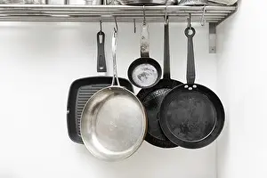 Kitchen Tool Photography Prints: Various pans in different sizes and forms for cooking