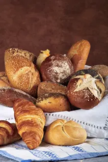 Wholemeal Bread Rolls Prints: Various rolls in a basket