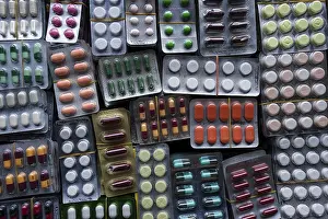 Medicine Packaging Design Prints: Various tablets in blister pack