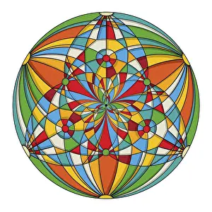 Retro Style Ornamentation Prints: Vector decorative round design element in colors