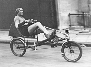 The Velocar 1933 Print: Evelyn Hamilton on the new horizontal bicycle