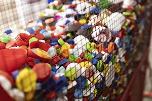 Waste Separation Prints: A vibrant array of plastic caps
