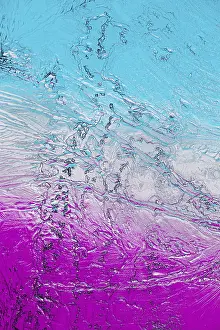 Natural Scientific Images Prints: A vibrant close-up of microcrystals viewed under a microscope