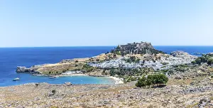 Historic Fortification Greece Prints: View of the Acropolis of Lindos