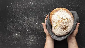 Fast Food Alternatives Prints: Top view bread concep with copy space