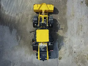 Empty Construction Area Prints: Top view of a bulldozer