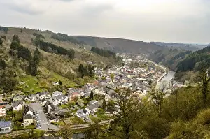 Prints of View of the city of Vianden in Luxembourg Luxembourg Prints: View of the city of Vianden in Luxembourg Print
