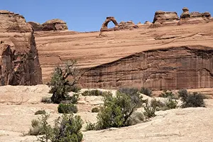 Arches National Park Utah Prints: View of Delicate Arch from upper Delicate Arch Viewpoint