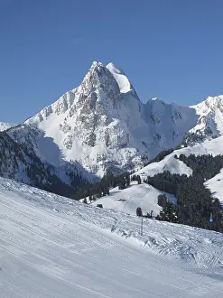 Central Europe Winter Tourism Prints: View from the Eggli, Rublihorn