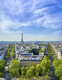 Framed Print : Eiffel Tower and Paris Print from Arc de Triomphe