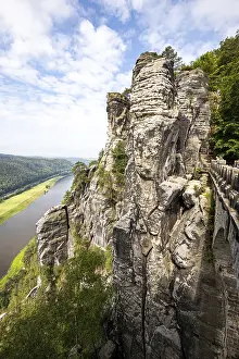 Deserted German Landscape Prints: View of the Elbe from the Bastei