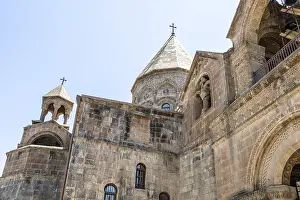 Prints of Bottom view of Etchmiadzin Cathedral in Etchmiadzin, Vagharshapat city, Armenia on sunny summer day. Cathedral was listed as World Heritage Site by UNESCO Related Image Prints: Bottom View Print of Etchmiadzin Cathedral, Armenia