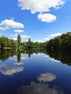 German Forest Scenery Prints: View of a forest lake, reflection