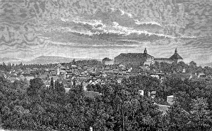 Thuringia Europe Prints: View of Gotha in Thuringia, Germany