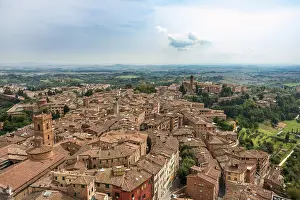 Tuscany Italy Architecture Prints: View over the historic centre, Siena