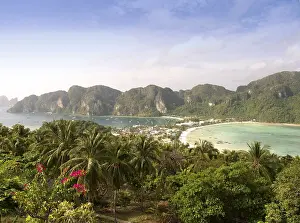 Southeast Asia Beach Scene Prints: View of the island of Ko Phi Phi Don