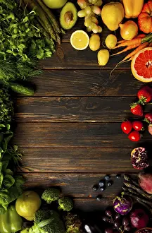 Diverse Food Options Prints: Top view of large amount of various vegetables
