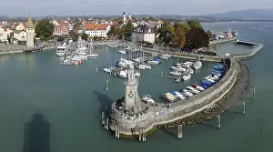 Lighthouse Prints: View from the Lighthouse in Lindau Print