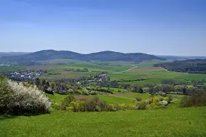 Blue Sky German Landscape Prints: View of the Main valley in spring