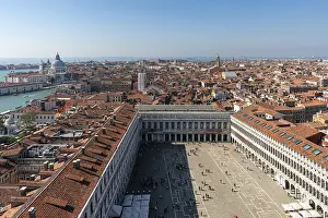 Southern Europe Landmarks Prints: View of Marcus Square and over Venice