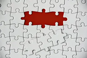 Jigsaw Puzzle Prints: Top view of missing jigsaw puzzle
