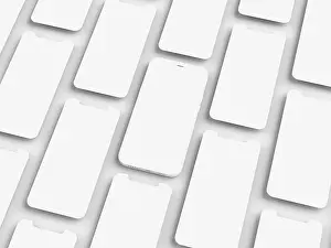 Images Dated 9th January 2024: Minimalist Grid of White Smartphones Print