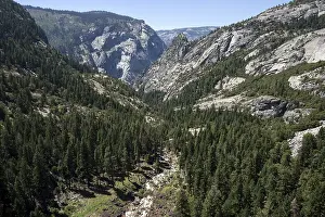 Rock Formation Landscape Prints: View from the Nevada Fall to the Merced River
