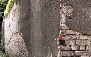 Berlin Wall Prints: View of an old and dilapidated wall