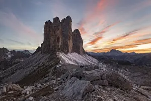 Dolomites View Prints: View from the Patternsattel to the Three Peaks