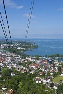 Prints of View from the Pfaender cable car over Bregenz, Pfaender Mountain, Lake Constance, Vorarlberg, Austria, Europe Lake Prints: View from the Pfaender cable car Print over Bregenz, Austria