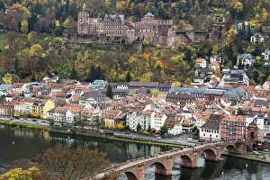 Neckar River Viewpoint Prints: View from Philsophenweg to Neckar
