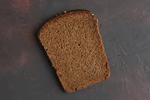Breakfast Meal Idea Prints: Top view of piece of broun bread
