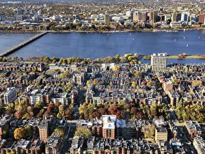 Boston Autumn View Prints: View from Prudential Tower to Back Bay