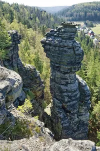 Rock Formation Germany Prints: View from the pulpit of rock formations
