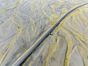 Iceland Ring Road Prints: Top down view of the ringroad no