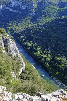Rhone Alpes Scenery Prints: View of the river bends, Ardeche