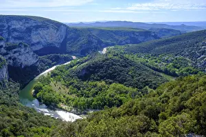 Europe's Natural Landmarks Prints: View of the river bends, Ardeche